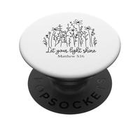 Fais Briller ta lumière, Hommes et Femmes chrétiens Aiment Dieu et Jésus PopSockets PopGrip Adhésif