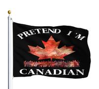 Fais Comme Si J'Étais Canadien(Ne) - Citation Humoristique - Fête Du Canada Bannière 90X150Cm Avec Œillets Double Face Bannière Cour Drapeau De Cour Pour Ferme Intérieure Plage