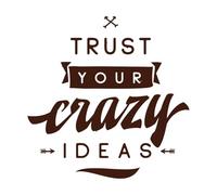 fais confiance à tes idées folles Stickers lettrage 54.6x55cm Peinture murale artistique Café