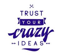 fais confiance à tes idées folles Stickers lettrage 67.2x67.7cm Plusieurs tailles disponibles Bleu foncé