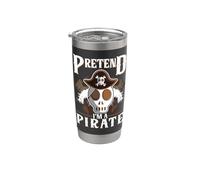 Fais semblant d'être un crâne de pirate Crossbones Easy Funny Halloween Gobelet isotherme en acier inoxydable double paroi