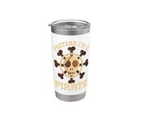 Fais semblant d'être un crâne de pirate Crossbones Easy Funny Halloween Gobelet isotherme en acier inoxydable double paroi