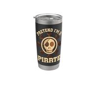 Fais semblant d'être un crâne de pirate Crossbones Easy Funny Halloween Gobelet isotherme en acier inoxydable double paroi
