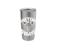Fais semblant d'être un crâne de pirate Crossbones Easy Funny Halloween Gobelet isotherme en acier inoxydable double paroi