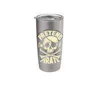 Fais semblant d'être un crâne de pirate Crossbones Easy Funny Halloween Gobelet isotherme en acier inoxydable double paroi