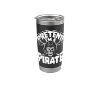 Fais semblant d'être un crâne de pirate Crossbones Easy Funny Halloween Gobelet isotherme en acier inoxydable double paroi