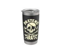 Fais semblant d'être un crâne de pirate Crossbones Easy Funny Halloween Gobelet isotherme en acier inoxydable double paroi