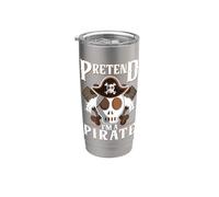 Fais semblant d'être un crâne de pirate Crossbones Easy Funny Halloween Gobelet isotherme en acier inoxydable double paroi