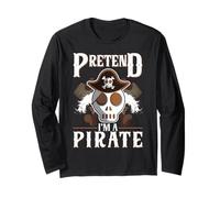Fais Semblant d'être Un crâne de Pirate Crossbones Easy Funny Halloween Manche Longue
