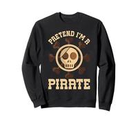 Fais Semblant d'être Un crâne de Pirate Crossbones Easy Funny Halloween Sweatshirt