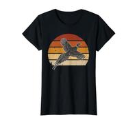 Faisan Chasse Rétro Coucher De Soleil Upland Bird Hunter Vintage T-Shirt Graphique avec Valeur, Femme, Noir, M