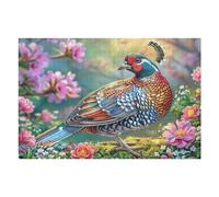 Faisan dans Les Fleurs 1000 Pieces Casse-tête Expert Confirmé en Carton Épais Rigide Très Difficile Niveau Expert Motif Complexe Cadeau Anniversaire Premium 1000 PCS/75x50cm