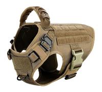 Faisant Un Harnais D'entraînement De Chiens en Nylon Ajusté en Nylon Militaire avec Poignée De Contrôle pour Bulldog Bulldog Berger Allemand Malinois,Brun,M