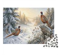 Faisants à col anneauPuzzle Premium 1000 Pièces en Papier Recyclé Winter Snowscape pour Amateurs De Puzzles Entraînement Cognitif Activité Intérieure 38x26cm/1000pcs
