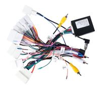 Faisceau de câblage adaptateur radio avec J-BL Canbus compatible avec Corolla Camry RAV4 4Runner Tundra Prado CHR Highlander, connecteur stéréo ISO Android 16 broches compatible avec caméra OEM, SWC