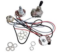 Faisceau de câblage de guitare pré-câblé, faisceau de câblage Humbucker pré-câblé, 3 voies, boîte chromée, interrupteur à bascule 500 K, pots pour guitare électrique avec 2 humbuckers