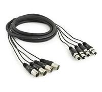 gear4music Faisceau de Câbles 4 XLR (M) / 4 XLR (F), 3 m