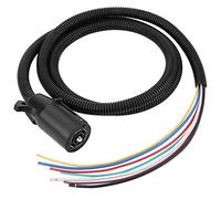 Faisceau de câbles de câble de prise de remorque à 7 voies, connecteur moulé à lame robuste pour remorquage de barre d'attelage de camping-car, tuyau ondulé flexible de 2 mètres