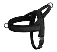 Faisceau De Chiens en Nylon Réglable À Respiration Douce avec Poignée sans Traction Bulldog Shiba Inu Chihuahua,Noir,S