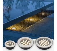 Faisceau De Lumière LED Projecteurs - Spot Encastrable LED Exterieur, Lampe Souterraine Ultra-mince 220V, Lampe Souterraine De Jardin De Lampe De Pelouse Étanche Extérieure IP67(Warm,18W(180mm*50mm))