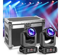 Faisceau lumineux à tête mobile 100 W DMX avec GOBO et couleurs, activé par le son, comprend un étui de transport pour DJ, concert, fête, mariage