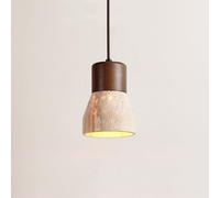 Faisceau Suspendu luminaire Rustique en Bois de Noyer Ferme Industrielle plafonnier Suspendu en Pierre de marbre Naturel Petite île lumière Mini Lustre pour Chambre à Coucher Salle à Manger Bar café