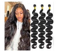 Faisceaux de cheveux 10-30 pouces naturel noir longs faisceaux de vague corps 100% vierges tissage cheveux humains Remy Extensions 1/3/4(14inch (1 PC))