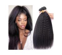 Faisceaux de cheveux humains Brazilian Kinky Straight Human Hair Bundles 1/3 Pcs Yaki Straight Remy Hair Extensions Faisceaux de tissage de cheveux(24 24 24)