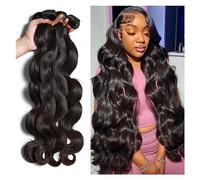 Faisceaux de cheveux Vague de corps en vrac 8/40 pouces 1/3/4 paquets cheveux humains Bundles brésilien Remy Extension Weavy for femme noire(16 16 16 16)
