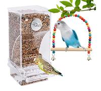 Faisceaux d'oiseaux 2pcs 7.28x2.95x2,95 Pouces Transparent en Plastique Plastique Automatique Cage d'oiseau mangeur de Bouche