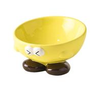 Faisseur de chats en céramique, bol de nourriture surélevée, Pitre en céramique pour animaux de compagnie, Aliments à plat pour chat ou bols d'eau avec un modèle d'expression mignon pour les petits an