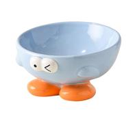 Faisseur de chats en céramique, bol de nourriture surélevée - Plat d'alimentation des animaux surélevés,Aliments à plat pour chat ou bols d'eau avec un modèle d'expression mignon pour les petits anima