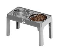 Faisseur De Compagnie À Double Bol Réglable, Bols À Chiens Élevés, Station d'alimentation en Surélevée pour Chiens Réglables, avec Support, Base Non Glissée Stable, 43x24.5x24cm, pour Et Chats