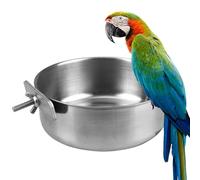 Faisseur De Perroquet À Bol À Oiseaux - Tasse De Cage en Acier Inoxydable, Support De Plats Alimentaires | Ficheur en Métal Facile À Attacher avec Pince Sécurisée, Bol À Cage À Oiseaux Non Tox