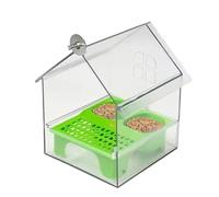 Faisseur d'oiseau de Style de Toit Transparent Nettoyage Facile à l'accès Freshing Rangement de semences Protection intempéries Visibilité Claire pour Finch Hummingbird Patio Balconie Garden Amateur