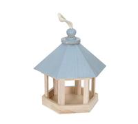 Faisseur d'oiseaux en bois - Station d'alimentation des oiseaux extérieurs en bois massif | 19x16x16cm Birgin de suspension rustique | Table naturelle résistante aux intempéries, mangeoires à l'épreuv