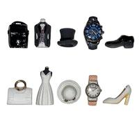 FaisTonGateau - fèves thème Dentelles et Smoking - Fèves de Collection pour Galette de Rois Epiphanie - Fèves Multicolores