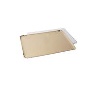 FaisTonGateau - Lot de 10 Plateaux traiteur - Longueur x Largeur : 28 cm x 19 cm, Couleur Or