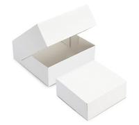 FaisTonGateau - Lot de 50 boîtes à Tarte carrée Blanc 29 x 5 cm