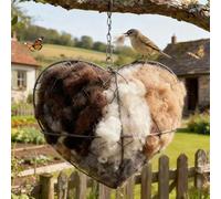 Fait à la Main Alpaca Fibre Oiseau Nidification Coeur, Nidification matériel pour Oiseau Sauvage, Support de matériau de Nidification Rechargeable,Colibri Maison décoration,pour Les Amateurs d'o 1PCS