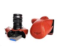 Fait à la main en cuir véritable Full Coque Sac Housse pour appareil photo Olympus OM-D E-M5 EM5 II M2 Fond Marron Ouverture Version