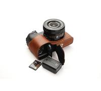 Fait à la Main en Cuir véritable véritable moitié caméra Housse pour Sony A6400 Couleur Rufous