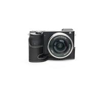 Fait à la Main en Cuir véritable véritable moitié caméra Housse pour Sony A6600 Couleur Noire