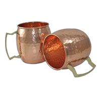 Fait à la main Pure Cuivre martelé Moscow Mule Mug, Lot de 2 tasses