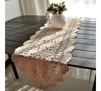 Fait à la Main Simple Chemins De Table Crochet Table Runners Vintage Hand Crocheted Table Coureurs à broder Table Runner Fleur Coton de Lin Linon Pildage Tableau Tipe Timp Coffre Fireplace Couvre-pous