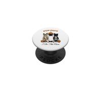 Fait Amusant d'halloween : Je m'en Fous des Mignons Chats Noirs PopSockets PopGrip Adhésif