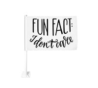 Fait amusant Je m'en fiche Drapeau de voiture 12x18 Drapeaux de voiture Décoration de fenêtre de voiture, Drapeaux de fenêtre de voiture imperméables Clip de fenêtre double face Drapeau de fenêtre rés