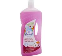 Fait briller et dégraisse facilement - CARREFOUR ESSENTIAL Nettoyant Ménager Parfum Floral, format 1,5l - Lot de 4