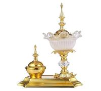 Fait Main Ensemble de brûleurs d'encens dorés, brûleur en métal Arabe Lux et Pot à épices, cône for Le Yoga, l'aromathérapie Spa, la décoration du Bureau Maison Décoration(Blanc)