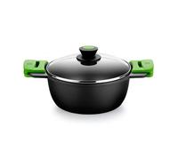 BRA Prior | Faitout Haut 32 cm , Fonte D'Aluminium, avec Antiadhésif Innovations sans PFOA, avec Couvercle en Verre et Anses en Silicone Démontables, Tous Feux Dont Induction